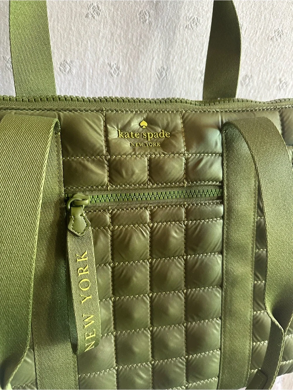 kate spade Quilted Olive Tote in Green